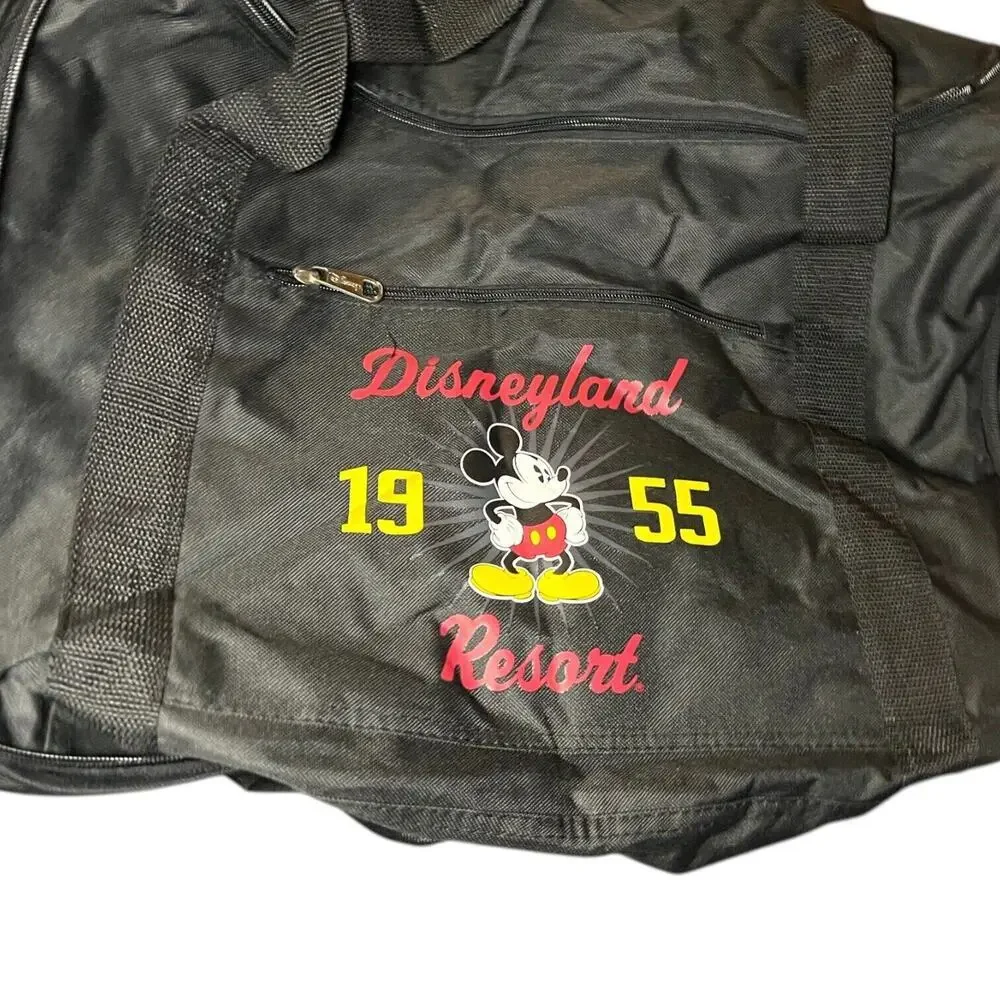 NWT Disneyland Resort‎ 1955 Mickey Mouse Black Collapsible Duffle Travel Gym Bag